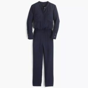 J. Crew crepe Lightweight navy jumpsuit